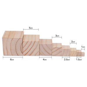 JIMUWU | DIY Craft Wooden Blocks Square Wood Pieces