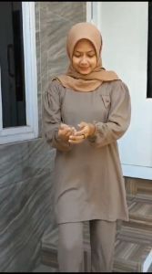 SYAFA Setelan Celana Knit Rib One Set ARISHA Daily Premium/Tunik Knit Rib Premium/Celana Knit Rib Premium/One set Remaja