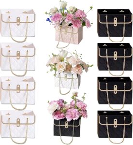 Flower Box Rose Packaging Box Portable Gift Box for Valentines Day Birthday Party Gifts Candy Cake Wrapping Paper Bag