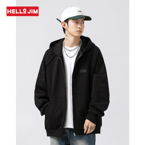 HELLO JIM Zip up hoodies for men 2023 new autumn style Embroidery logo Jacket for men heavyweight hoodies men K3803
