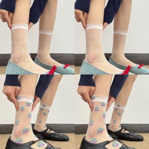 Jacquard Glass Yarn Mid-Calf Socks