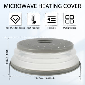 Microwave Splatter Cover 10.5inch Collapsible Food Plate Cover Microwave Heating Splash-proof Cover Kitchen Cooking Lid