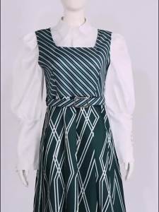 Movie Wicked Cosplay Witches Costume Elphaba Nessarose Cosplay Women Striped School Uniform Daily Dress Halloween Party Outfits