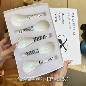 Bộ Thìa Gốm Sứ Màu Sắc Đẹp Mắt Bộ Đồ Ăn Bằng Sứ Dùng Tại Nhà Bộ Thìa Dùng Để Trộn Thức Ăn Cho Bé Ufky