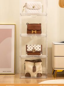 Acrylic Large Capacity Storage Box Display Cabinet Home Use Dustproof Organizer for Handbags Sealed Clear Storage Shelf
