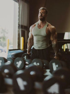 CaoBao Chris Mens American Style Heavyweight Tight Fit Vest Sleeveless Fitness Clothing Large Size Sports T-shirt