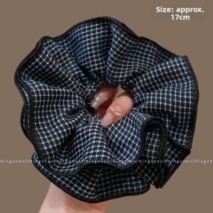 NING ZHOU | Leopard Print Floral Satin Large Hair Ring Black