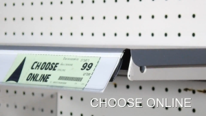 ป้ายราคา ชั้นวางสินค้า แบบเสียบ ใช้กับชั้นที่มีตัวล็อคแบบตัว C ขนาดกว้าง 31 มม. ยาว 120 ซม.