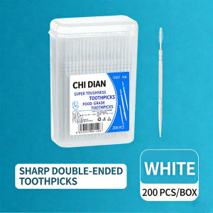 Double Headed Interdental Brush Toothpicks Food Grade Plastic Tooth Picks with Brush & Pick Soft Dental Picks for Oral Care Teet
