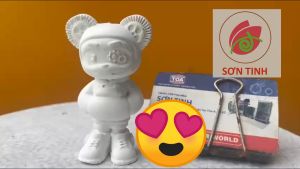 Tượng tô màu Thạch Cao Bearbrick Robot B17 Mini cao 9cm (Không kèm màu vẽ) trò chơi trẻ em