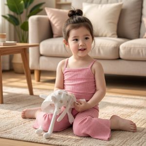 Girls Ice Silk Thin Suit Set
