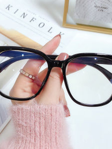 Anti-blue Light Radiation Flat Top Glasses No Prescription Womens Ultra-light Large Frame Korean Style Fashionable Myopia Eyeglasses