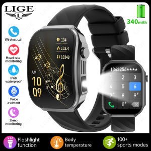 LIGE | 2026 LIGE New Smart Watch 2.2HD Screen Heart Rate Wireless Calling Music Control Watch 3D Curved Surface smartwatch for women