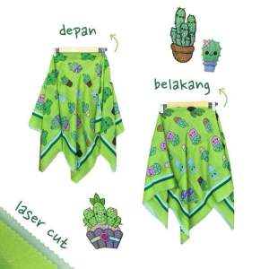 Voal Printing Anak Motif Kaktus / Hijab Anak Motif Lucu