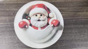 Santa Claus Reindeer Christmas Placemats with Poinsettia Holly Berry Table Mats Winter Snowy Holiday Dinner Table Decoration