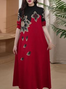 Autumn Winter New Knitted Wool Dress Womens Midi Length over Knee Loose Slimming Base Layer Sweater Dress Korean Style Commute