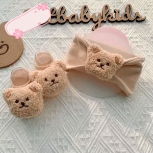 Set Băng đô Che Thóp Bản To Đính Gấu Kèm Tất Cho Bé - Htbabykids