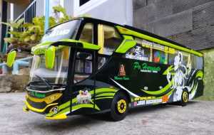 promo miniatur bus haryanto full lampu led 20pcs