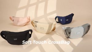 Túi phao đeo chéo nam nữ hình bán nguyệt NATOLI túi bánh bao chần bông vải canvas chống nước tốt BST Soft Touch Crossbag T26