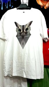 Kaos Pria Gambar 3D Premium Owl Katun 24s H037 By Hans & Co