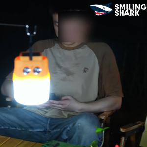 Cá Mập Cười Ly8318 LED * 2 Đèn Cắm Trại 4 Chế Độ Với Đèn Pin tầm xa Năng Lượng Mặt Trời Loại C cắm trại sạc được Đèn cắm trại ngoài trời không thấm nước Đèn Cắm Trại Ing