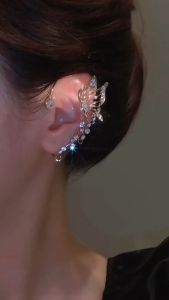 YADORNOS Anting Kupu-Kupu Kristal Pirus Swarovski dengan Bahan Logam Berlapis - Perhiasan Elegan Berbentuk Logam