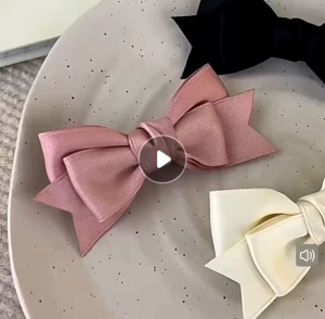 Ribbon Klip Rambut Sisi Side Clip Hair Accessories Pin Kecil Small Cute Kid芭蕾风可爱奶油色蝴蝶结发夹甜美少女刘海夹边夹发卡碎发夹子头饰