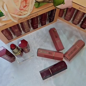 JIANGZHIB SAM SUGAR ชุดลิปสติก 6 ชุดลิปสติกเนื้อแมทลิปสติกเพิร์ลเนื้อกำมะหยี่ติดทนนานสีง่ายเครื่องสำอางสำหรับสุภาพสตรีเครื่องสำอางค์