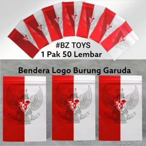 BENDERA PLASTIK MERAH PUTIH Premium hiasan dekorasi perayaan 17 agustusan logo garuda polos