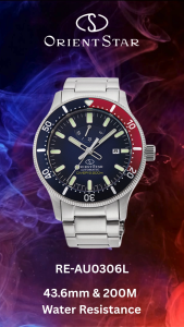 Orient Star RE-AU0306L Metal Strap Mechanical Power Reserve Diver Mens Watch