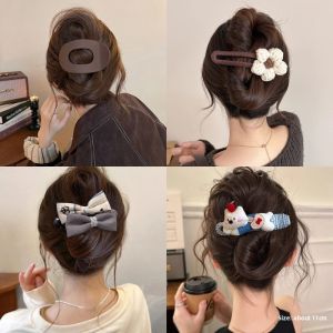 JIFANPAUL | Back of Head Hair Clip for Half-Up Hairstyle Simple Duckbill Hairpin
