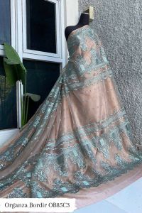 Organza Bordir Premium / Kain Organza motif Etnik