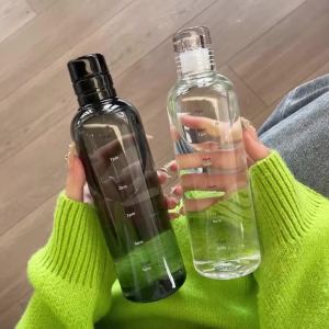 1/2PCS New Water Cup Sport Water Bottle With Time Scale Couple Plastic Portable Water Container Anti-drop Outdoor Water Bottle