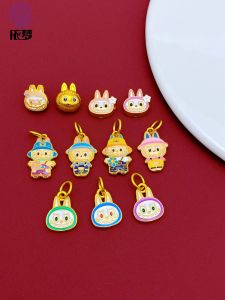 Sand Gold Lobster Clasp Pendant Separator Beads DIY Bracelet Necklace Accessories Large Hole Braiding Material Jewelry Accessories