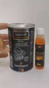 HOẠT CHẤT MoS2 BẢO VỆ ĐỘNG CƠ GIẢM MA SÁT VỚI Senfineco 9910 300ml VÀ TĂNG KHẢ NĂNG CHỊU TẢI CHO XE Ô TÔ VÀ NƯỚC GẠT KÍNH AUTOSOL 5535 32ml (Engine Oil Treatment + MoS2 And Windscreen Cleaner)