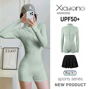 XIAZHIQING | Long Sleeve Flat Angle Womens Sun Protection Swimwear UPF50+ Wetsuit