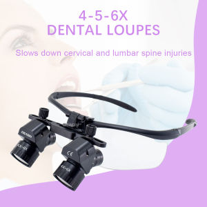 DEASIN 4X 5X 6X Dentals 48° Binoculars Magnifiers Surgical Loupes with Light 5W Blub Wire Headlight Headlamp Lithium Battery 300-600mm