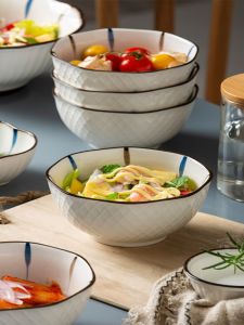 Boya Xuan Japanese Style Ceramic Bowl Deep Plate Large Single Dish Plate Dish Chopsticks Dining Utensils Set Home Use