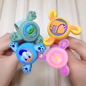 Mosquito Repellent Bracelet Tiktok【Spin+LED light] Children Kids Cartoon Luminous Plant Essential Oil Ring Wrist