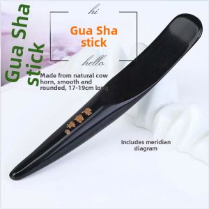 Authentic White Ox Horn Massage Stick Acupoint Stimulation Neck And Head Therapy Facial And Body Massage Traditional Chinese Health Care