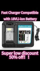 Terbaru COD MTX Charger Makita 18V Lithium Ion EU Plug untuk DC18RC BL1830