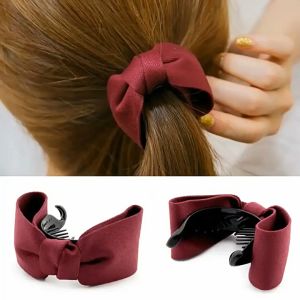 Kẹp tóc hình nơ bằng vải đầy dễ thương nhiều màu sắc cho nữ