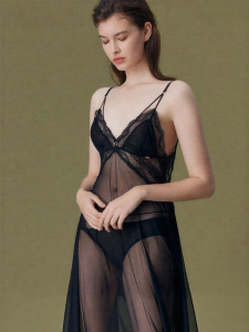 GAINREEL | Sensual See-Through Deep V Neck Slip Dress Nightwear