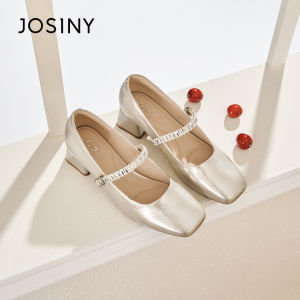 Josiny | French Mary Jane Women Shoes Chunky Heel Square Toe Flats Spring/Summer