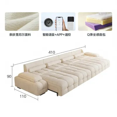 YIJIAYIJU | Adjustable Multi-Function Chaise Lounge Sofa Remote Control Extendable Sofa Bed