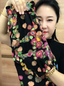 Ice Silk Casual Pants Womens 2024 Summer Thin New Chinese Style Flower Pants Jogger Pants Cool Pants Internet Celebrity Ankle-Length Harem Pants