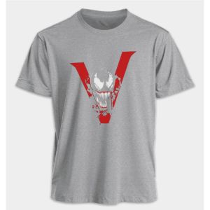 Marvel Mens and Womens T-shirts Venom Summer American Spring and Autumn Niche Casual Sportswear Trend Oversized Short-sleeved