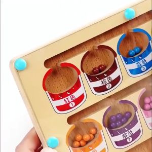 Magnetic Color Classification Wooden Number Counting Maze Board Kids Montessori Learning Matching Motor Skill Puzzle Toy
