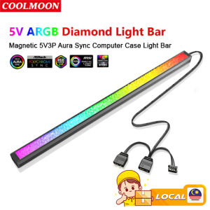CoolMoon ARGB 5V3P PC Led Light Bar PC Case Colorful Atmosphere Support Controller ARGB Asus Gigabyte MSI Asrock Etc