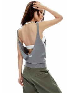 Apea | Backless Knit Sleeveless Layered Camisole for Summer